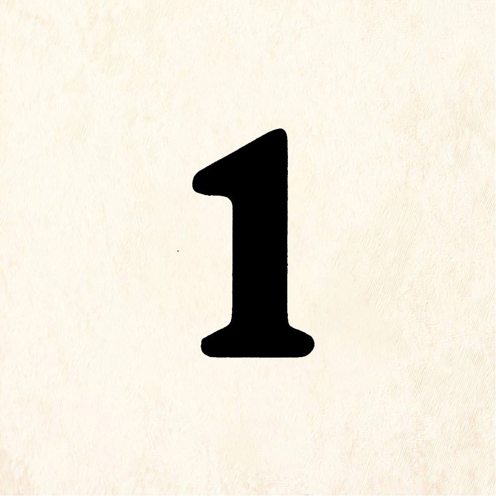StampaFe Bold Number 1 - Rubber Stamp 0.75 x 1
