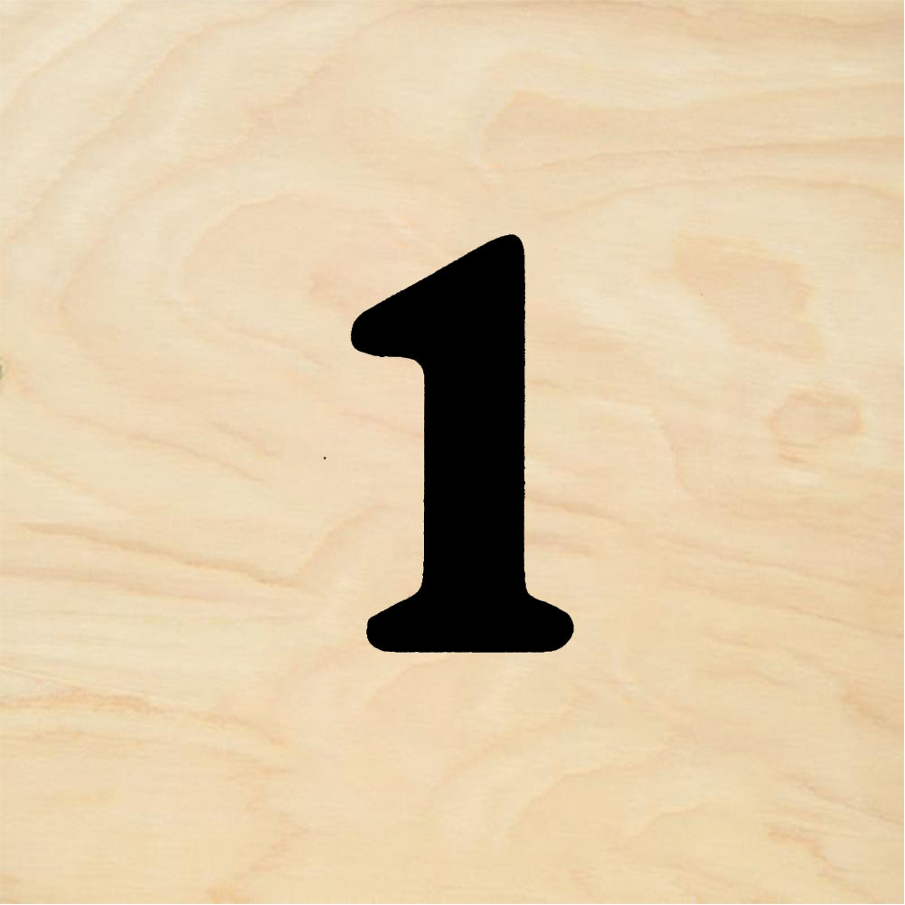 StampaFe Bold Number 1 - Rubber Stamp 0.75 x 1