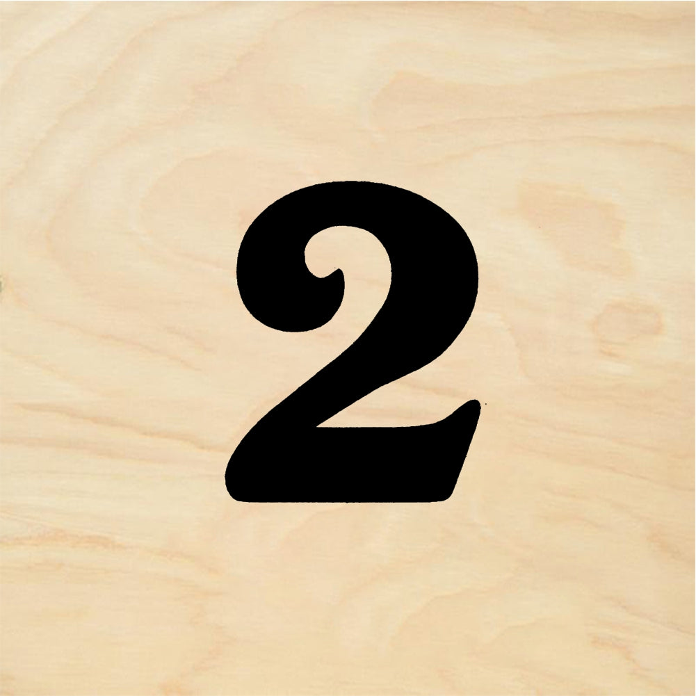 StampaFe Bold Number 2 - Rubber Stamp 1 x 1