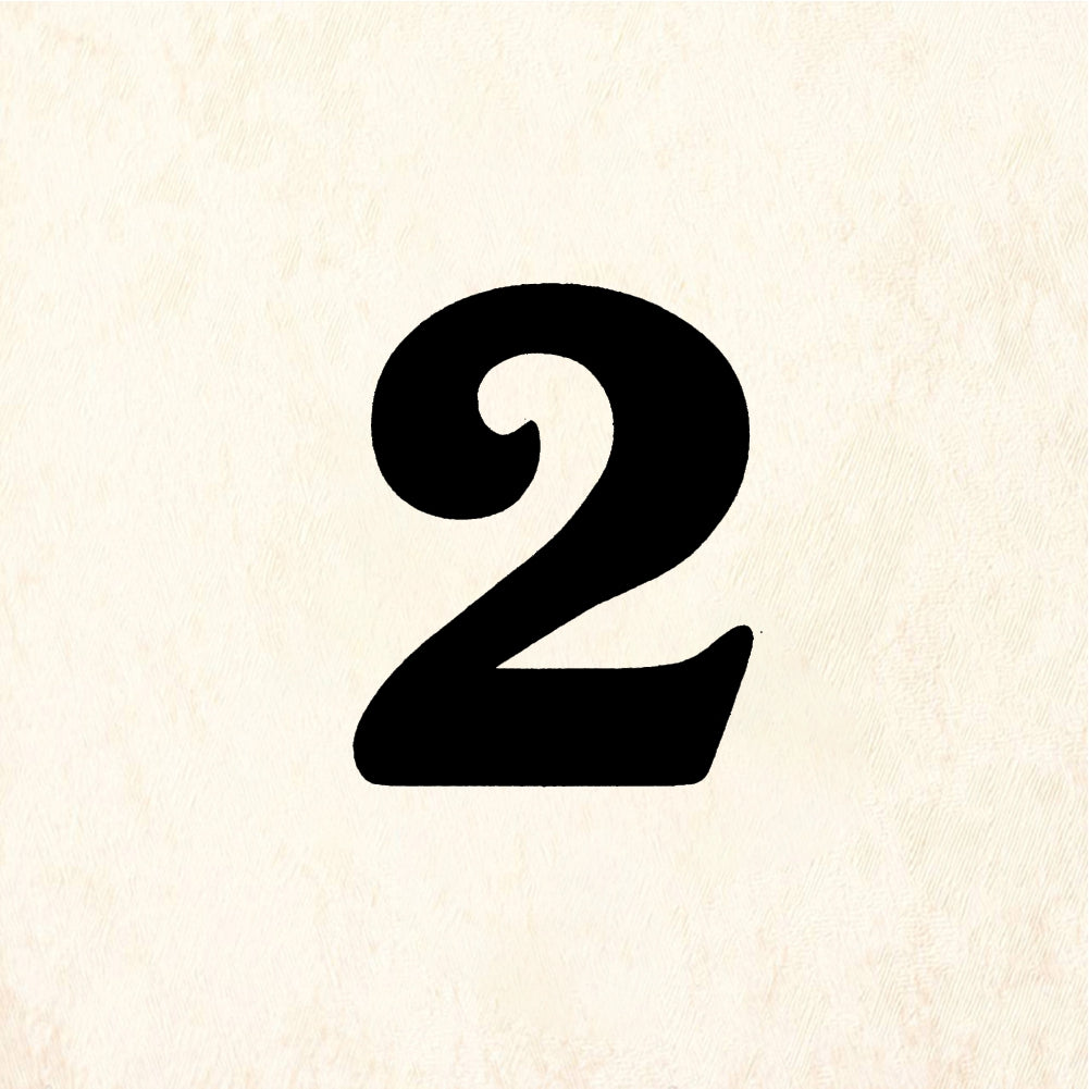 StampaFe Bold Number 2 - Rubber Stamp 1 x 1