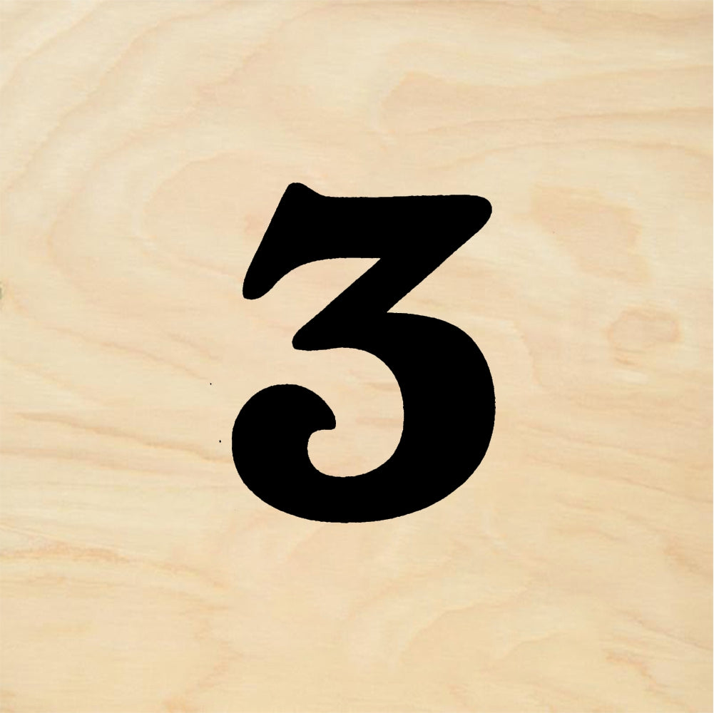 StampaFe Bold Number 3 - Rubber Stamp 0.75 x 1