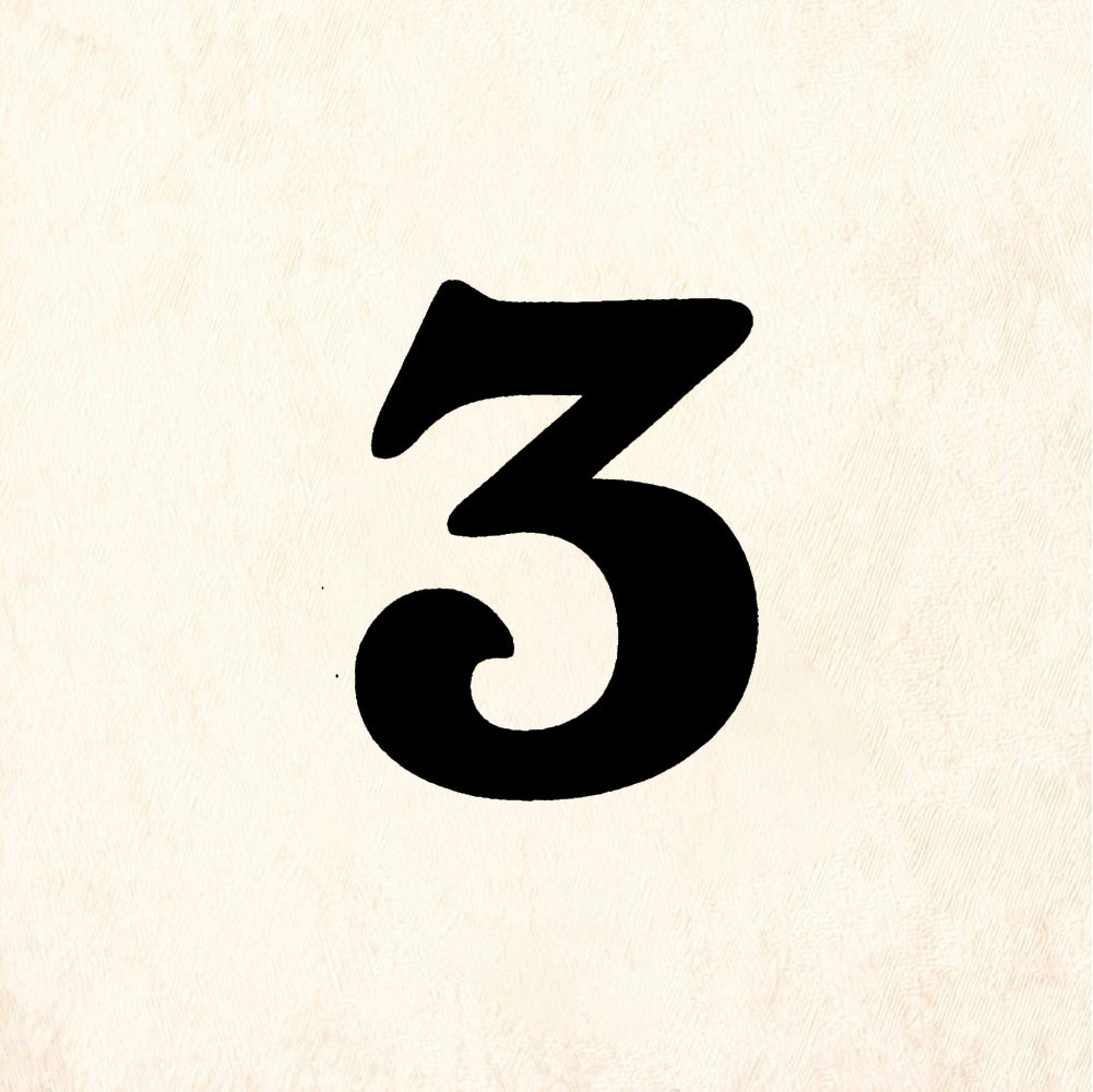 StampaFe Bold Number 3 - Rubber Stamp 0.75 x 1