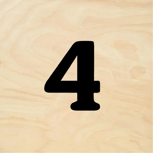 StampaFe Bold Number 4 - Rubber Stamp 1 x 1