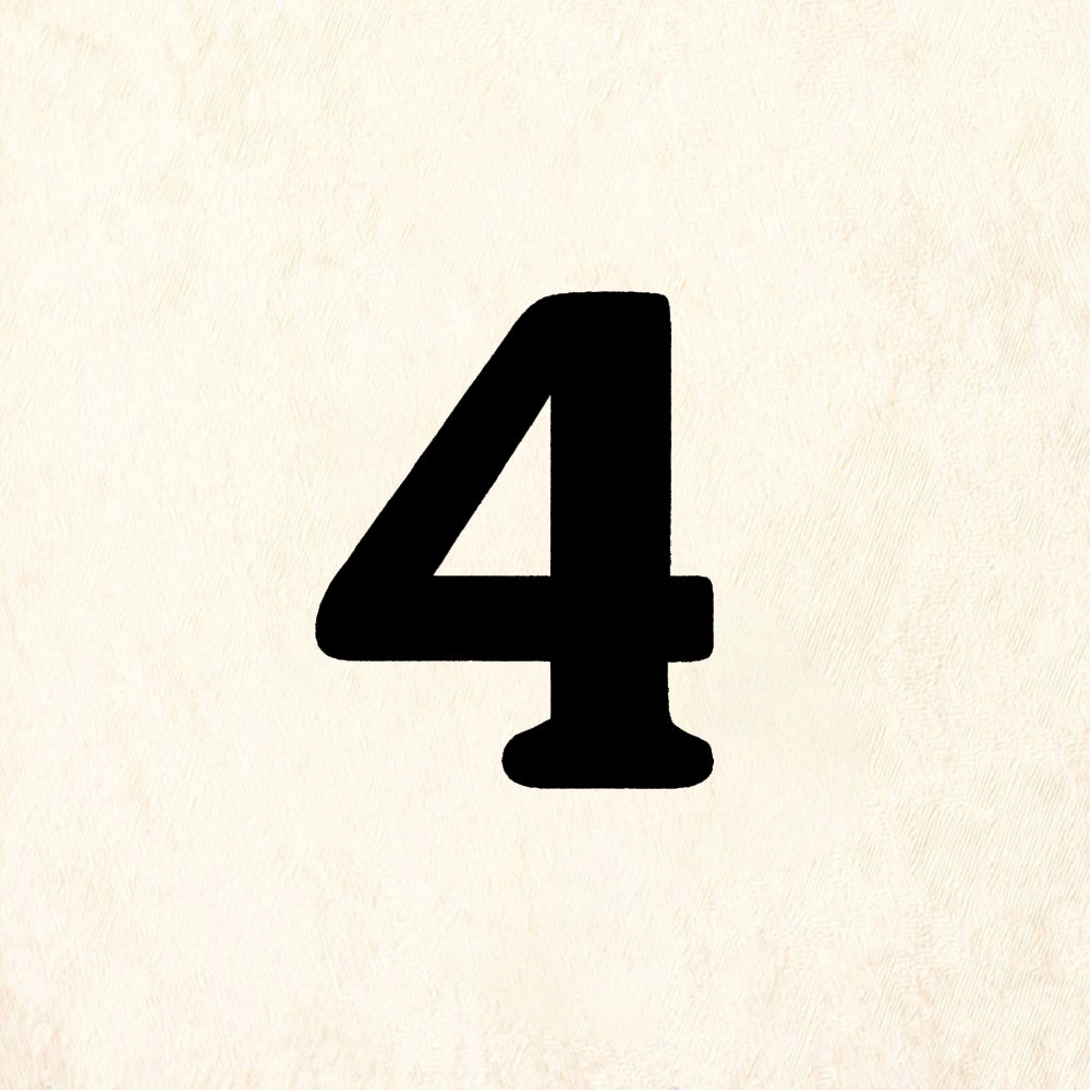 StampaFe Bold Number 4 - Rubber Stamp 1 x 1