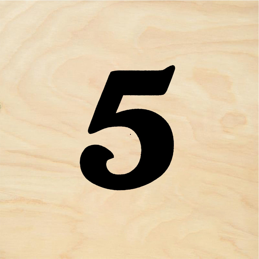 StampaFe Bold Number 5 - Rubber Stamp 1 x 1
