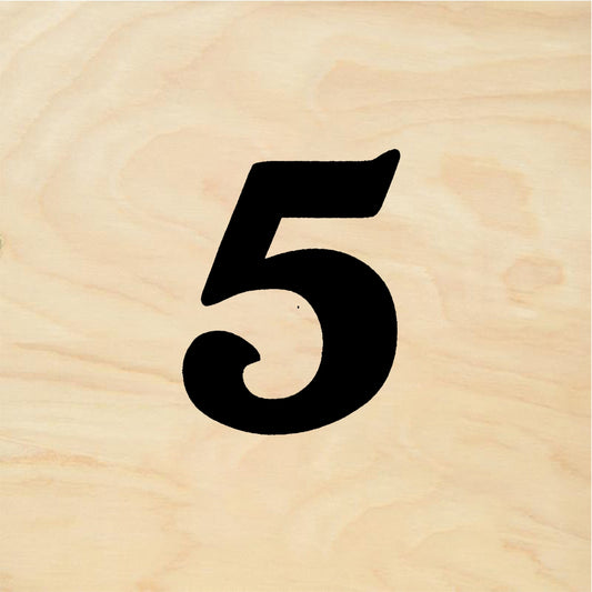 StampaFe Bold Number 5 - Rubber Stamp 1 x 1