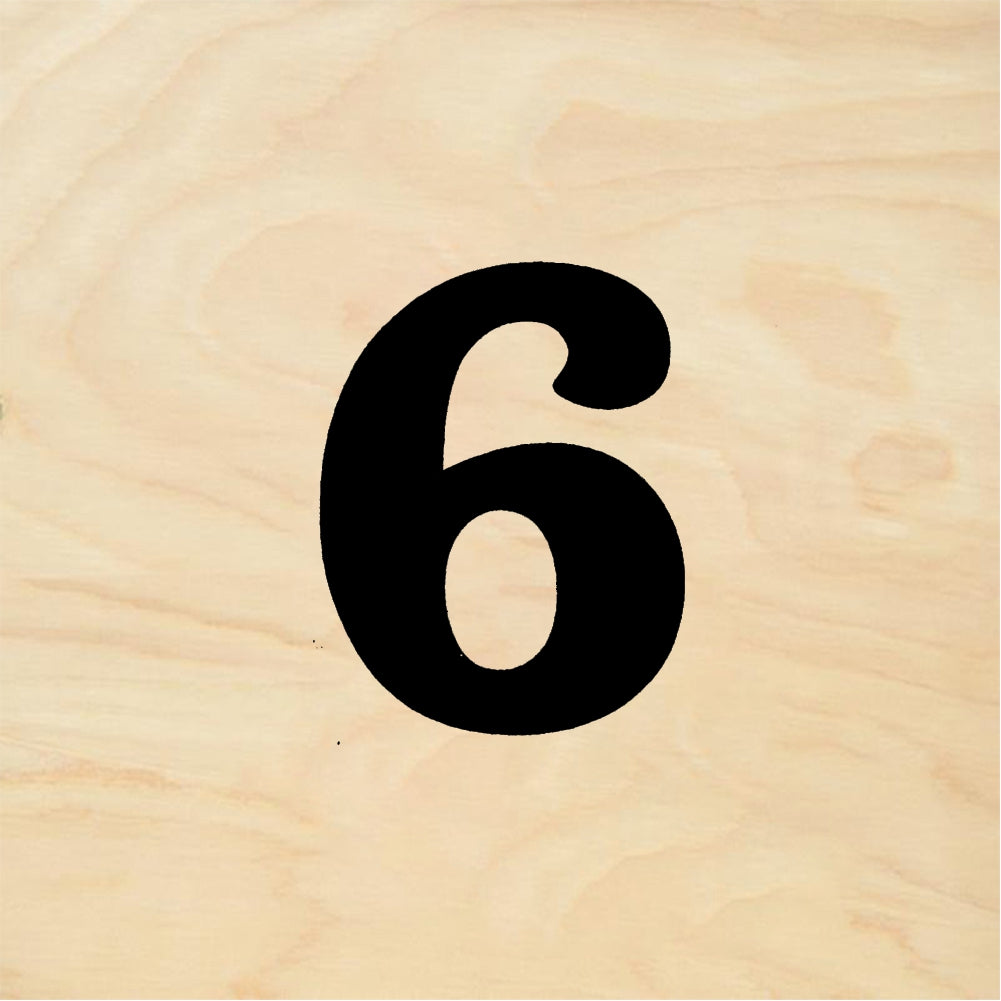 StampaFe Bold Number 6 - Rubber Stamp 1 x 1
