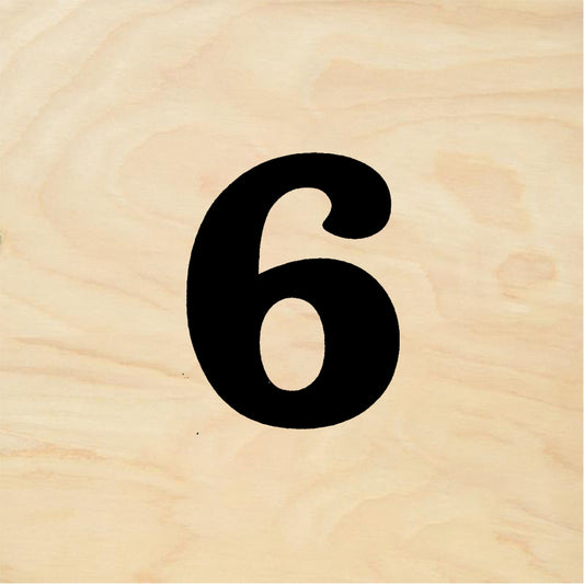 StampaFe Bold Number 6 - Rubber Stamp 1 x 1