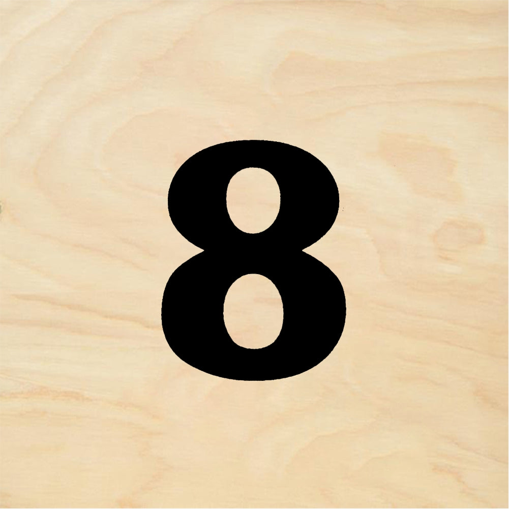StampaFe Bold Number 8 - Rubber Stamp 1 x 1.25
