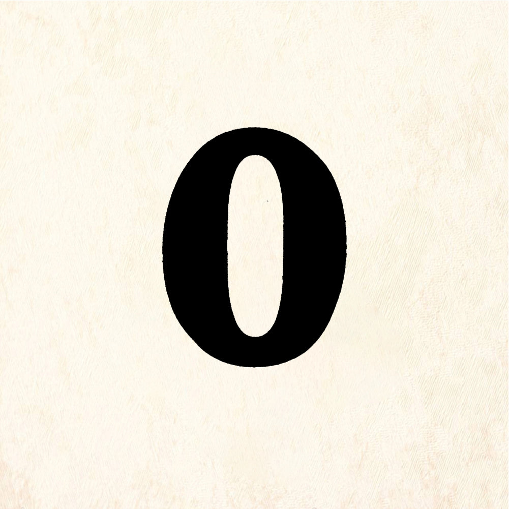 StampaFe Bold Number 0 - Rubber Stamp 0.5 x 1