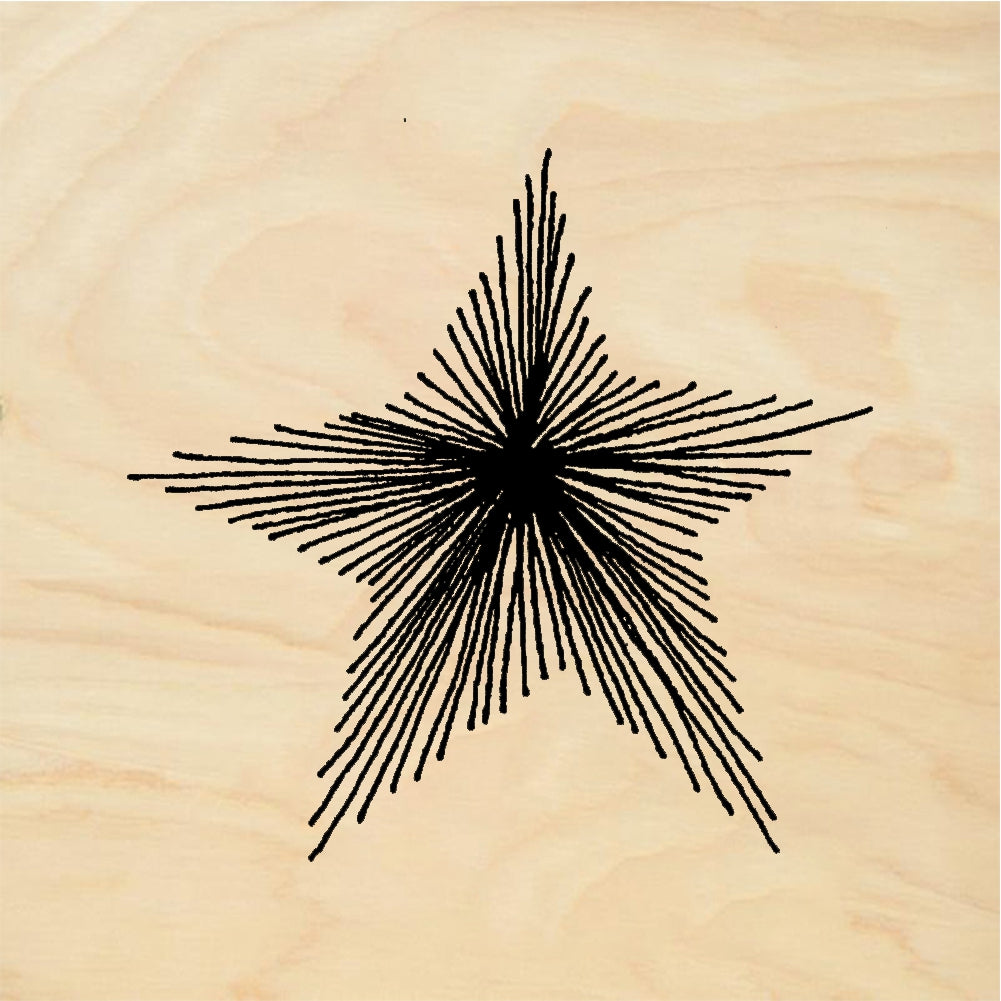 StampaFe Straight-line star - Rubber Stamp 0.75 x 1.5