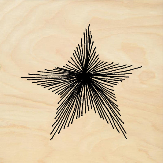 StampaFe Straight-line star - Rubber Stamp 0.75 x 1.5