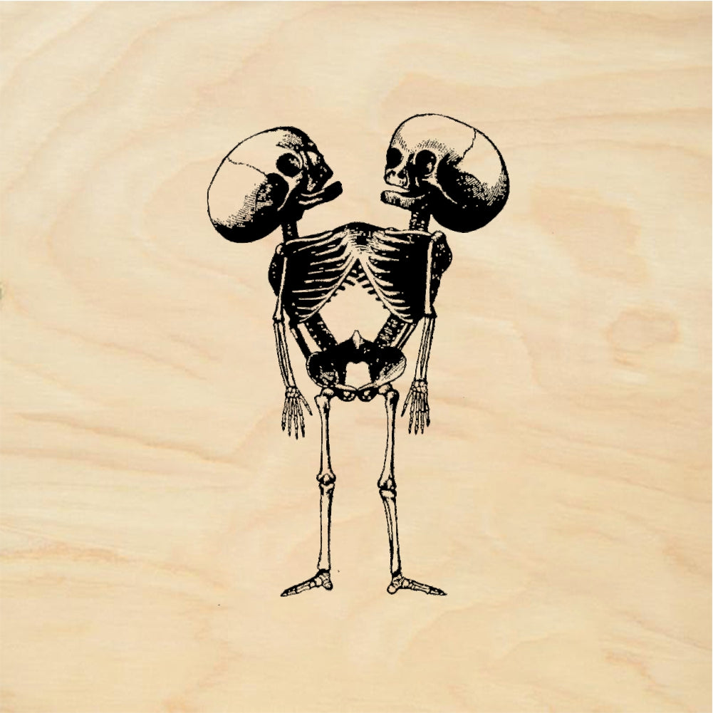 StampaFe Two Headed Skeleton - Rubber Stamp 1 x 2.5