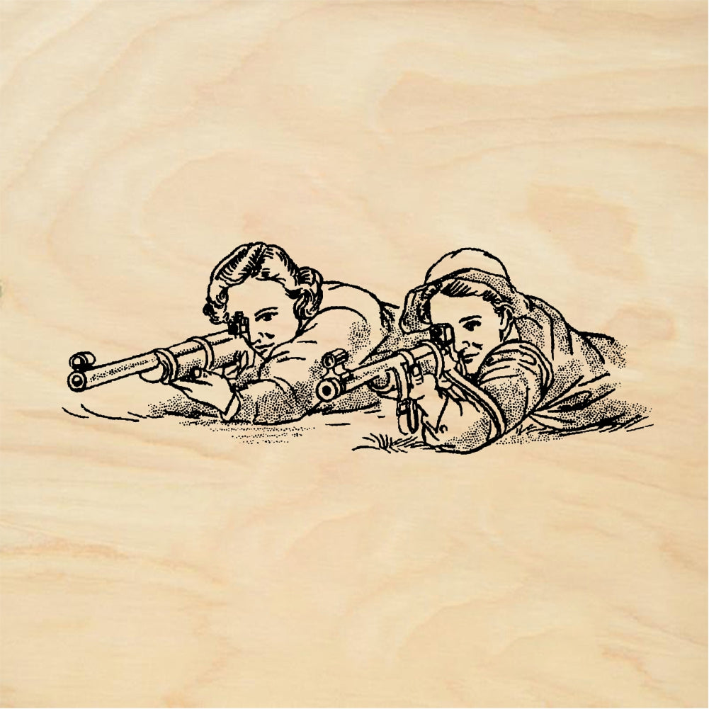 StampaFe Gun girls Vintage Gun Girls - Rubber Stamp 1.75 x 2.25