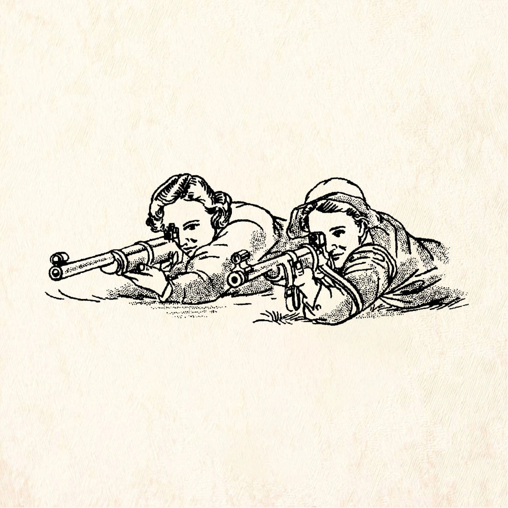 StampaFe Gun girls Vintage Gun Girls - Rubber Stamp 1.75 x 2.25