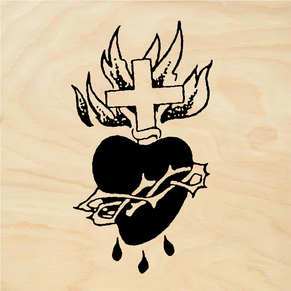 StampaFe Drippy Sacred Heart Rubber Art Stamp