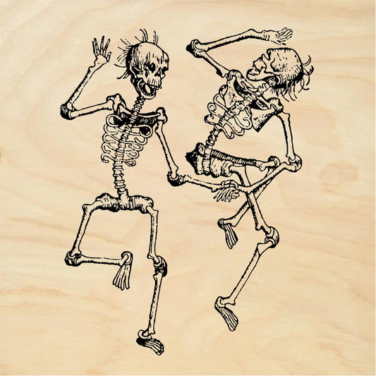 StampaFe Dance of the Dead Dancing Skeleton Couple Rubber Stamp 2.25 x 2.75