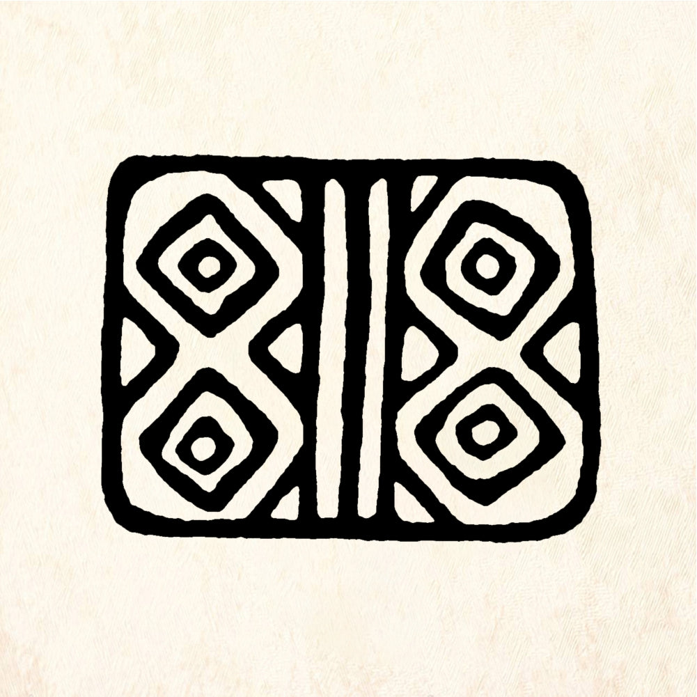 StampaFe African Square Geometric Pattern Rubber Art Stamp