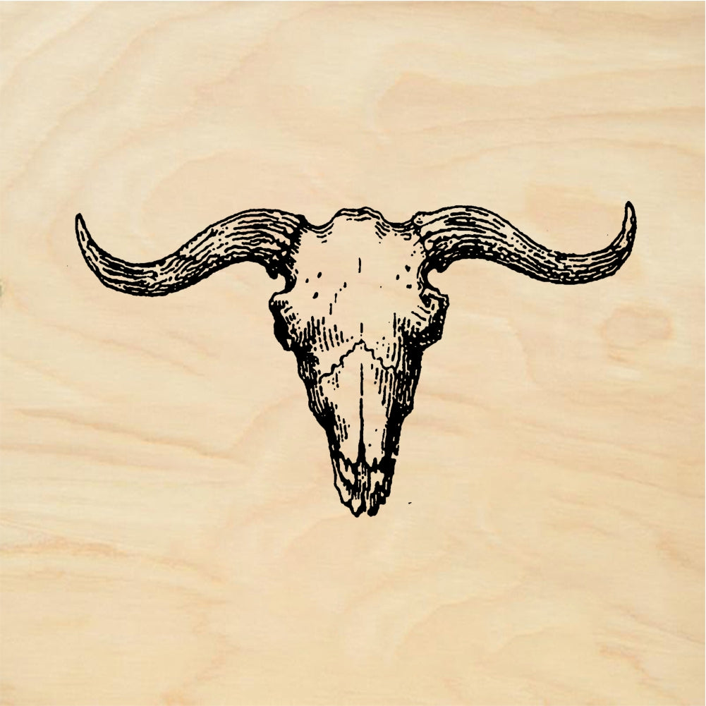 StampaFe Longhorn Ox Skull Rubber Art Stamp