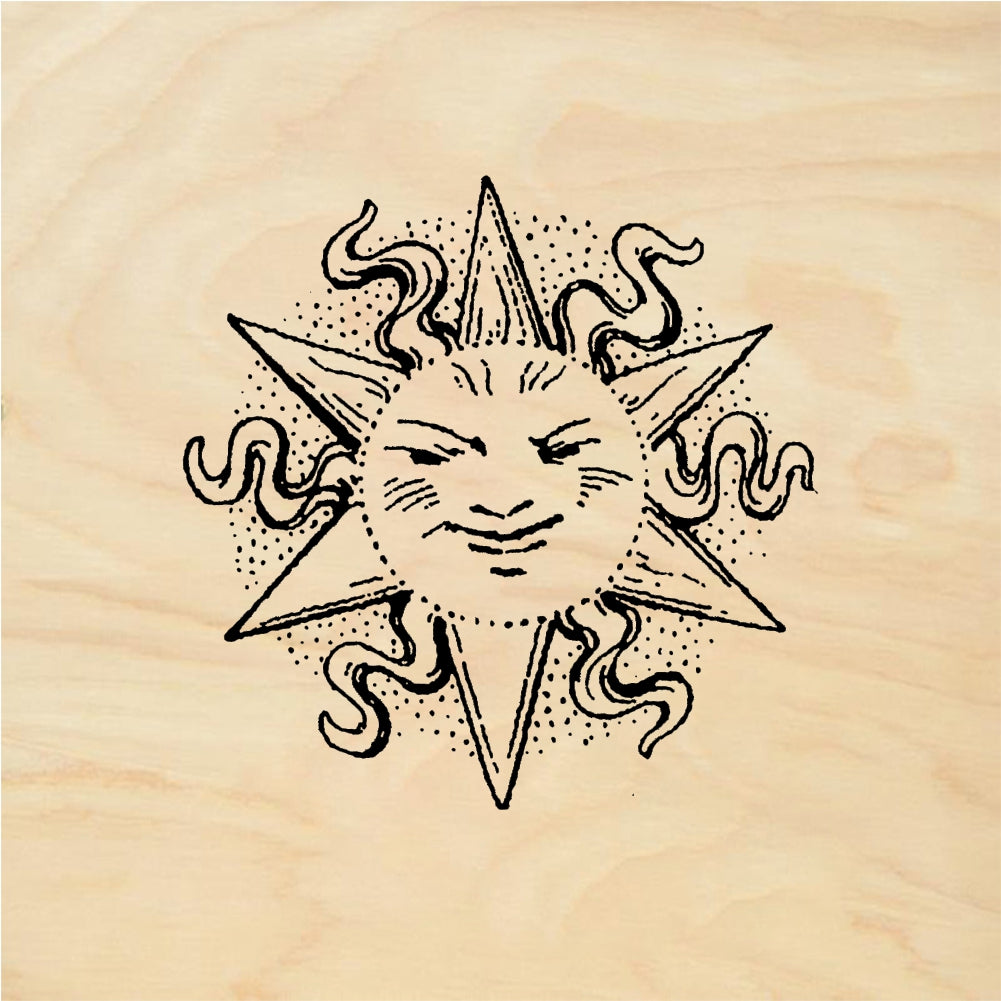 StampaFe Ancient sun symbol - Rubber Stamp 1 x 1.25