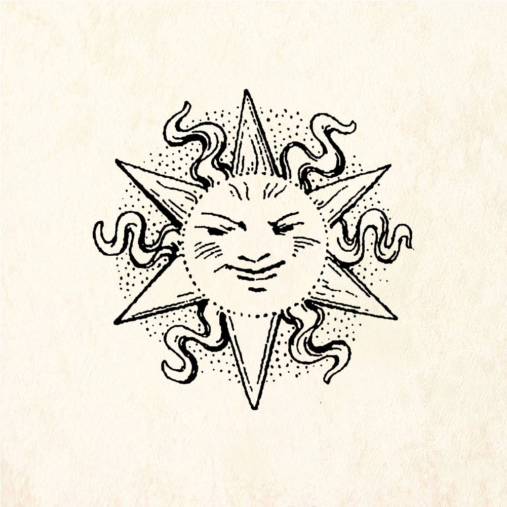 StampaFe Ancient sun symbol - Rubber Stamp 1 x 1.25
