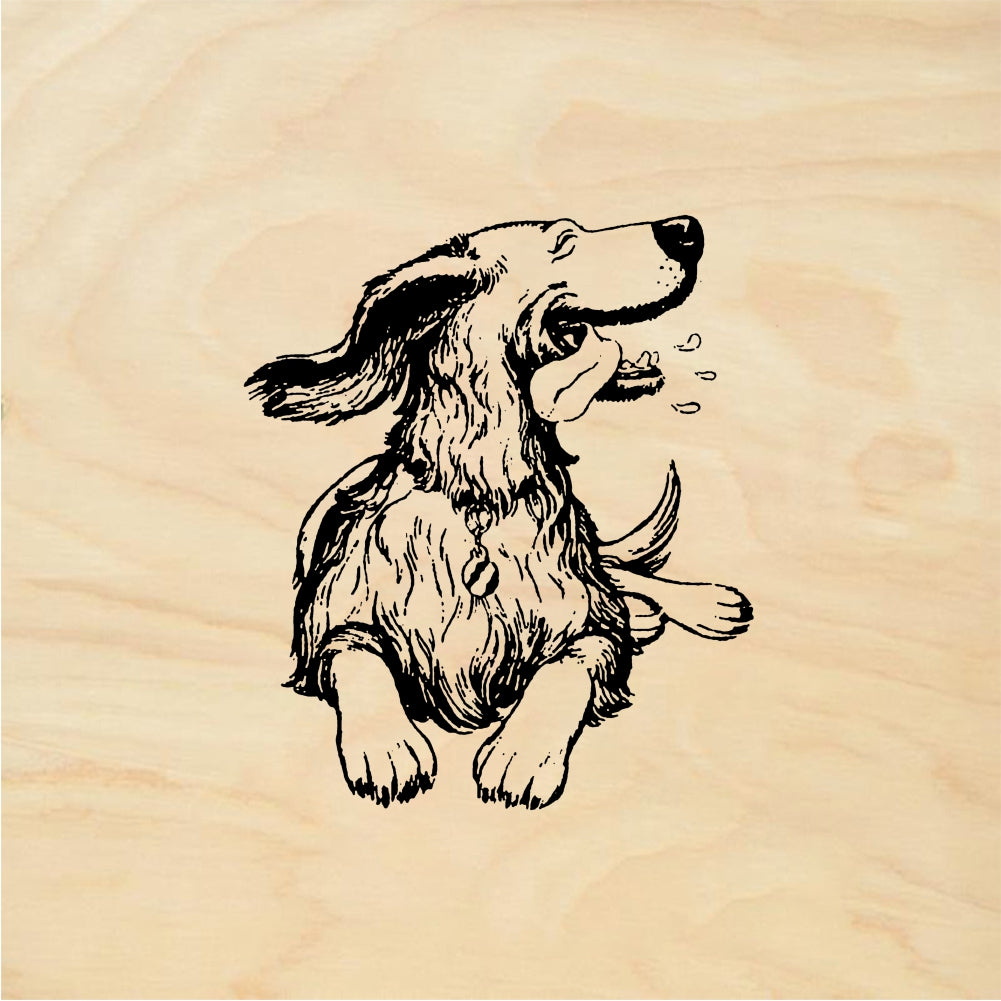 StampaFe Envelope-licking dog Licking Envelope - Rubber Stamp 2.25 x 1.5