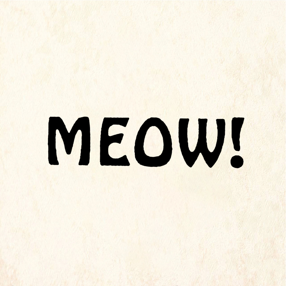StampaFe MEOW! Cat Meow Text - Rubber Stamp 1 x 0.75