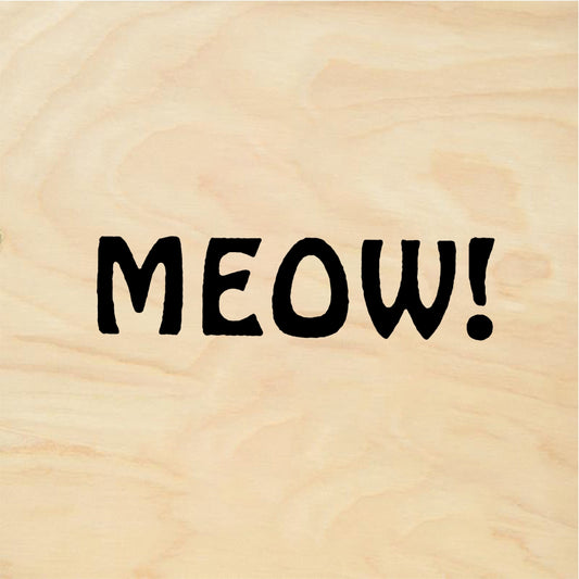 StampaFe MEOW! Cat Meow Text - Rubber Stamp 1 x 0.75