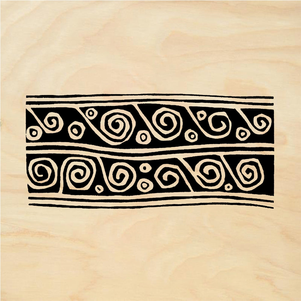 StampaFe Double curl border - Rubber Stamp 2.75 x 1