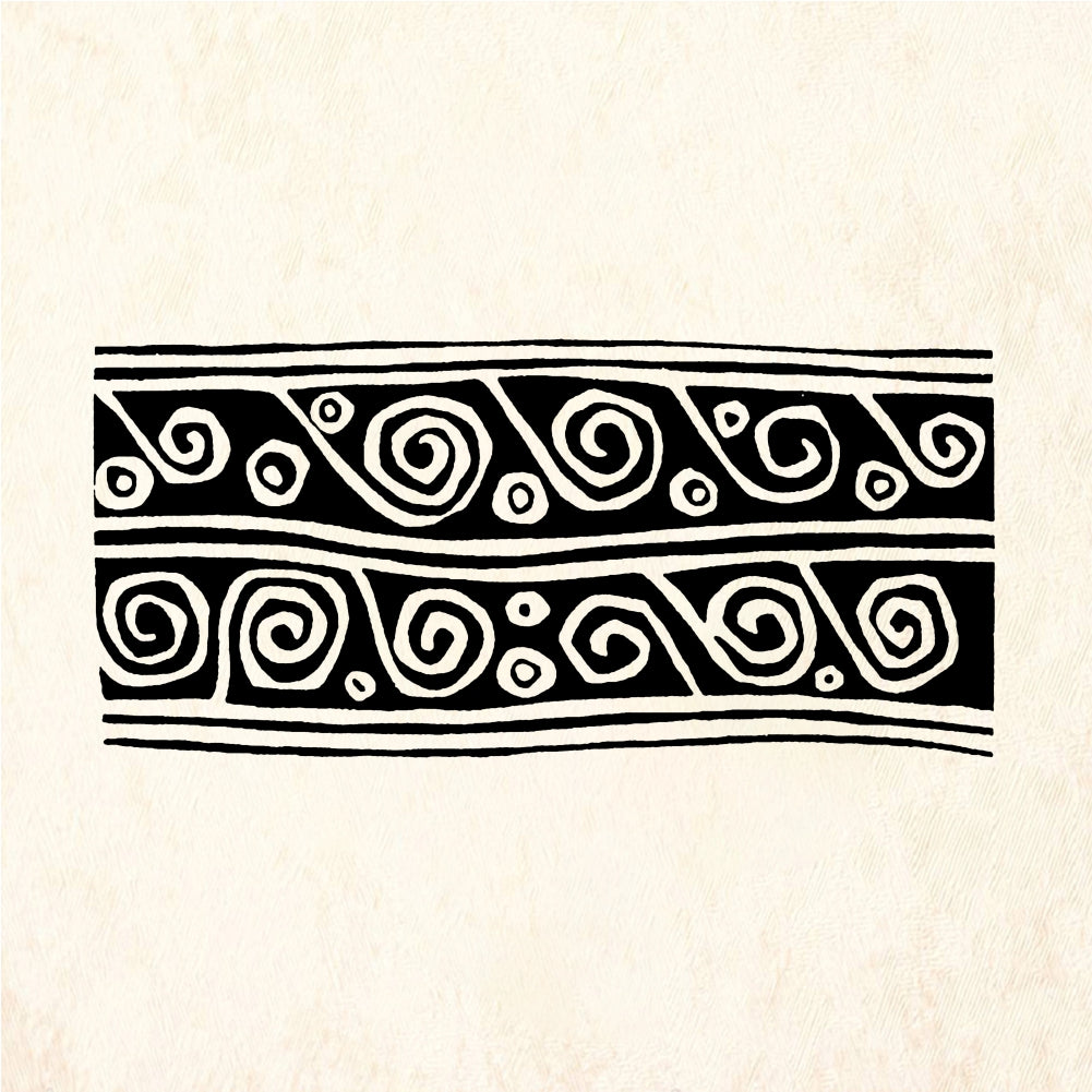 StampaFe Double curl border - Rubber Stamp 2.75 x 1