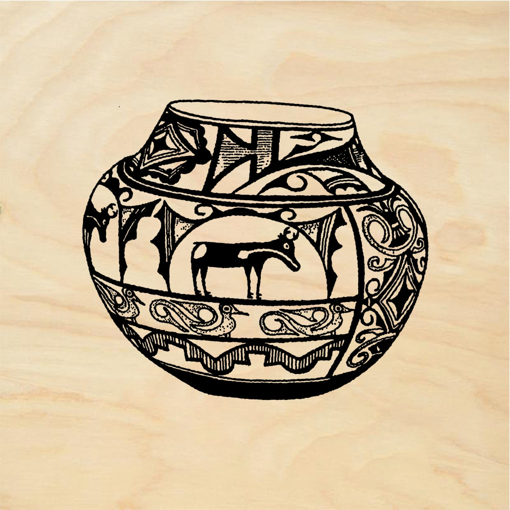 StampaFe Animal Pot Geometric Pottery Rubber Art Stamp
