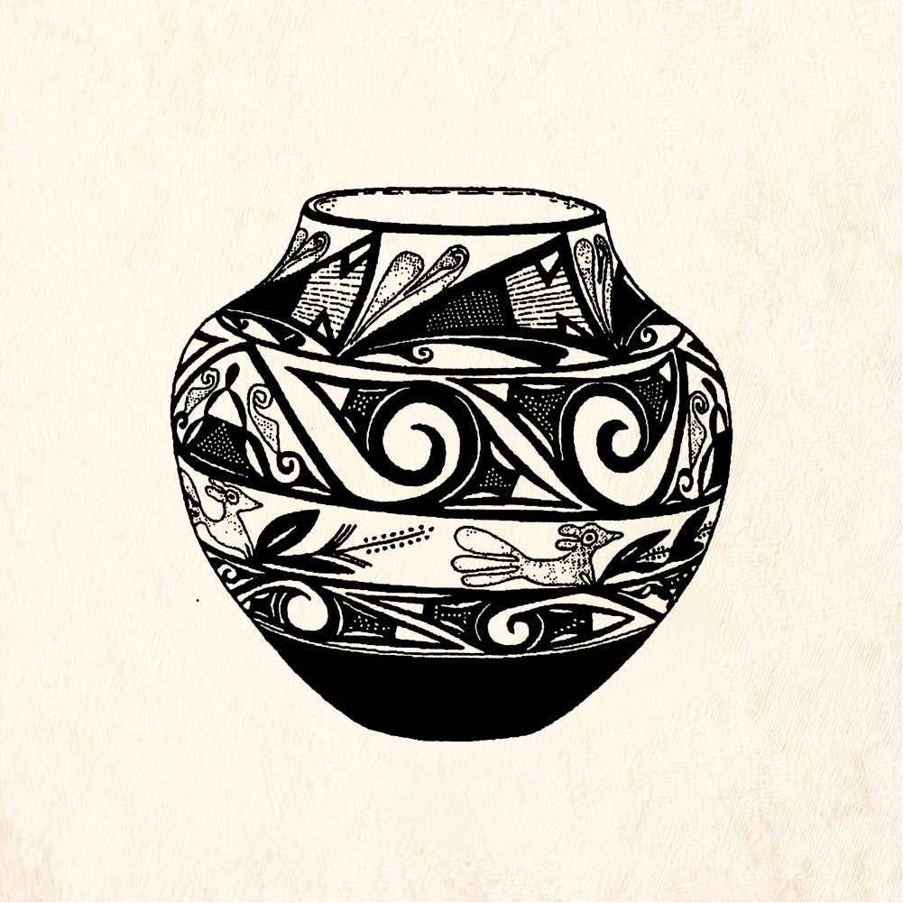 StampaFe Swirl Pot Spiral Pottery Rubber Art Stamp