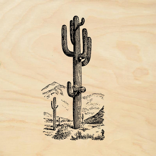 StampaFe Saguaro scene Saguaro Desert Scene - Rubber Stamp 1.25 x 2.75