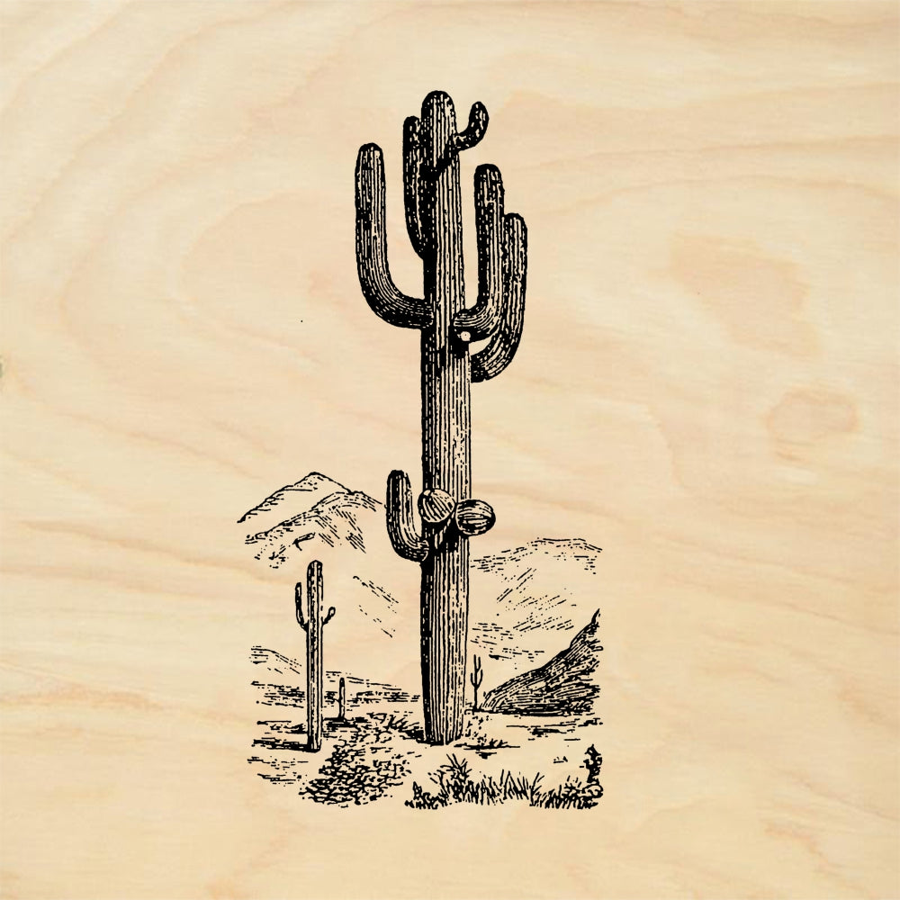 StampaFe Saguaro Scene Southwest Desert Rubber Art Stamp