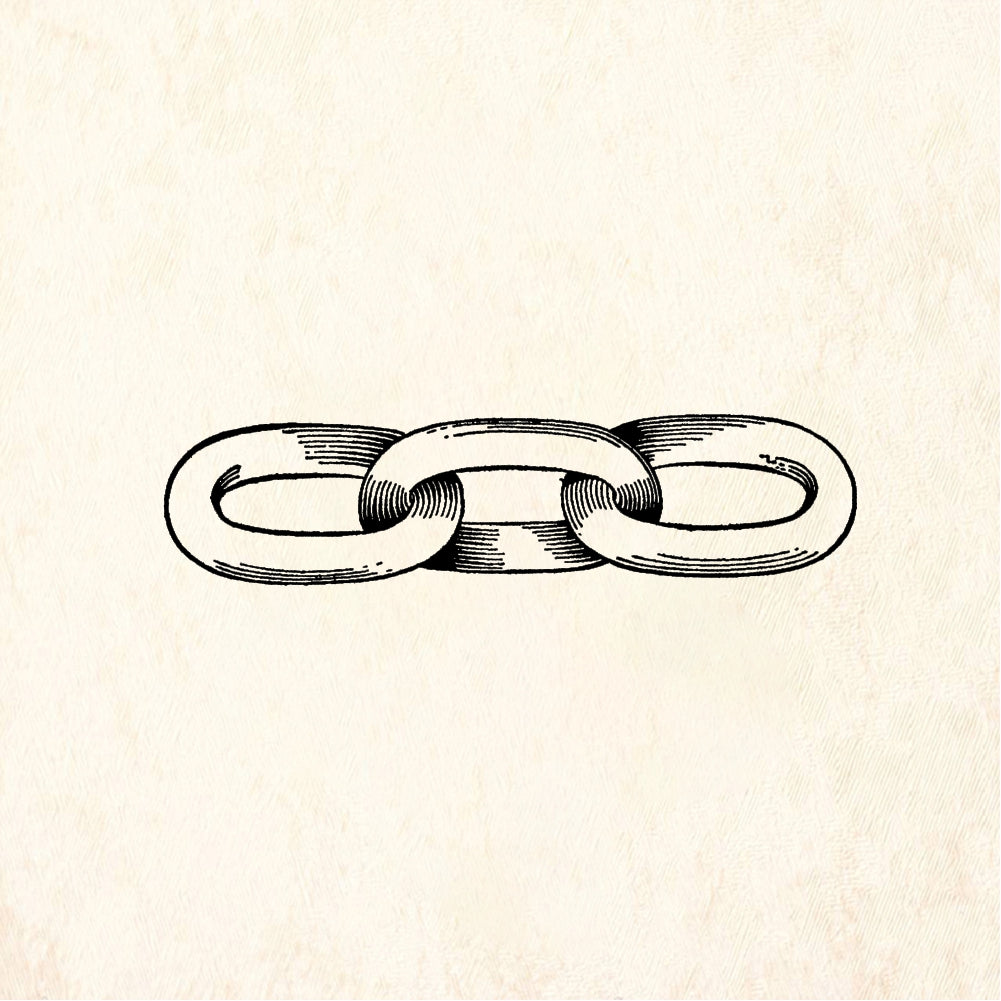 StampaFe Chain, 3-link Three Link Chain - Rubber Stamp 2.5 x 0.5