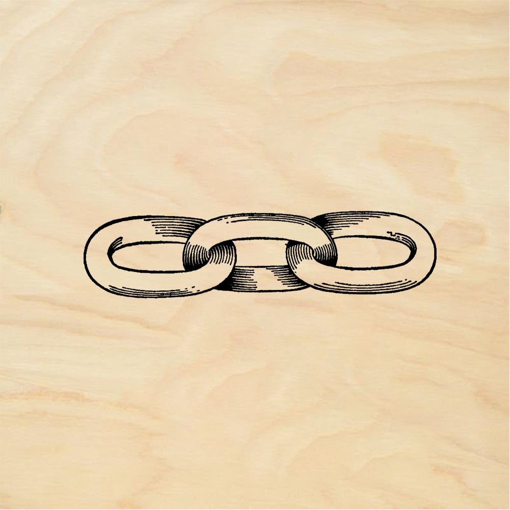 StampaFe Chain, 3-link Three Link Chain - Rubber Stamp 2.5 x 0.5