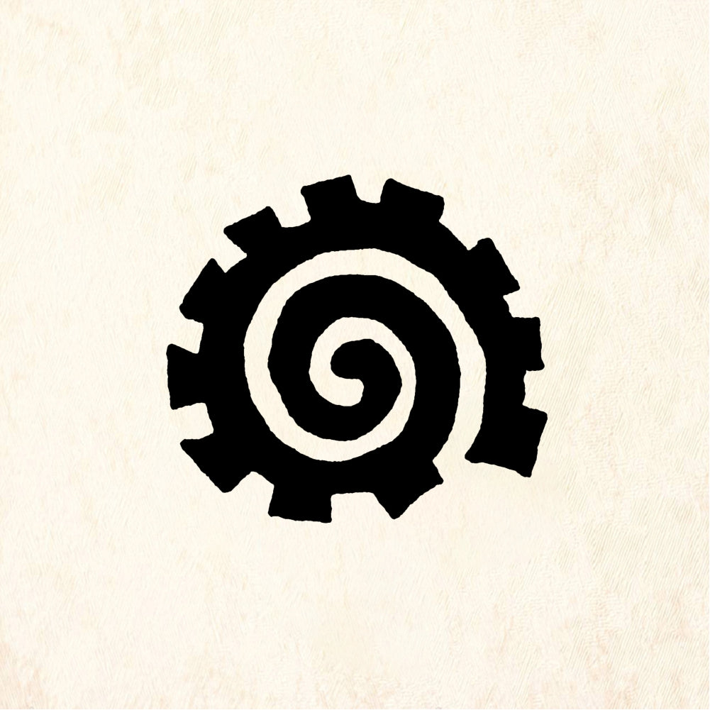 StampaFe Medium Cog Gear Spiral Rubber Art Stamp