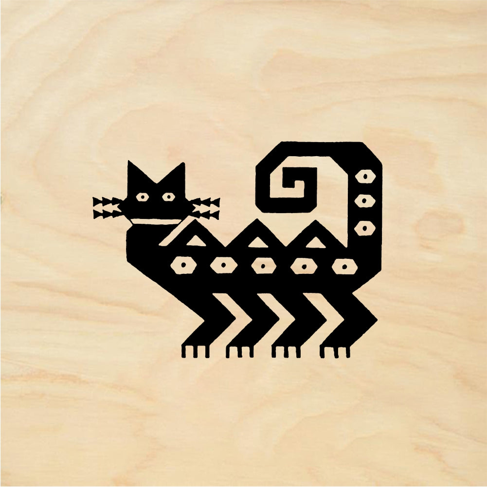 StampaFe Inca cat Petroglyph - Rubber Stamp 2.25 x 1