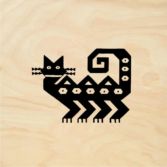 StampaFe Inca cat Petroglyph - Rubber Stamp 2.25 x 1