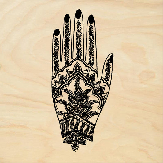 StampaFe Mehndi hand, left Mehndi Hand Left - Rubber Stamp 2 x 2