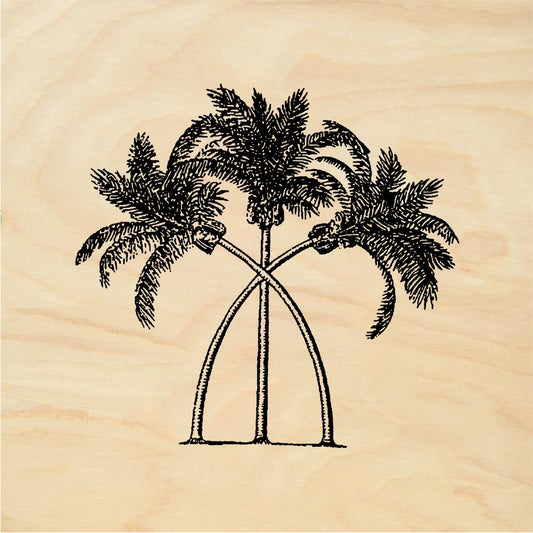 StampaFe Three palms Three Palm Trees - Rubber Stamp 2.75 x 2.5
