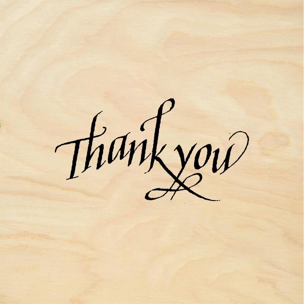 StampaFe Thank you, calligraphy Thank You Script - Rubber Stamp 1.5 x 0.75