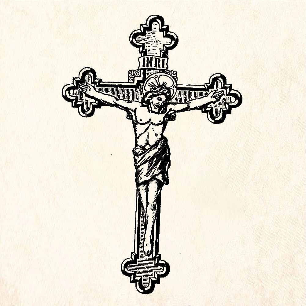 StampaFe Large Crucifix Religious Rubber Art Stamp