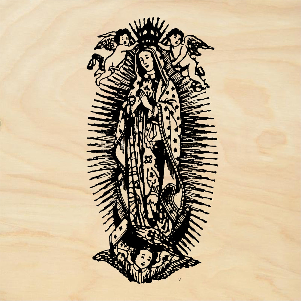 StampaFe Cupid Guadalupe, lg. Large Cupid Guadalupe - Rubber Stamp 2.75 x 5