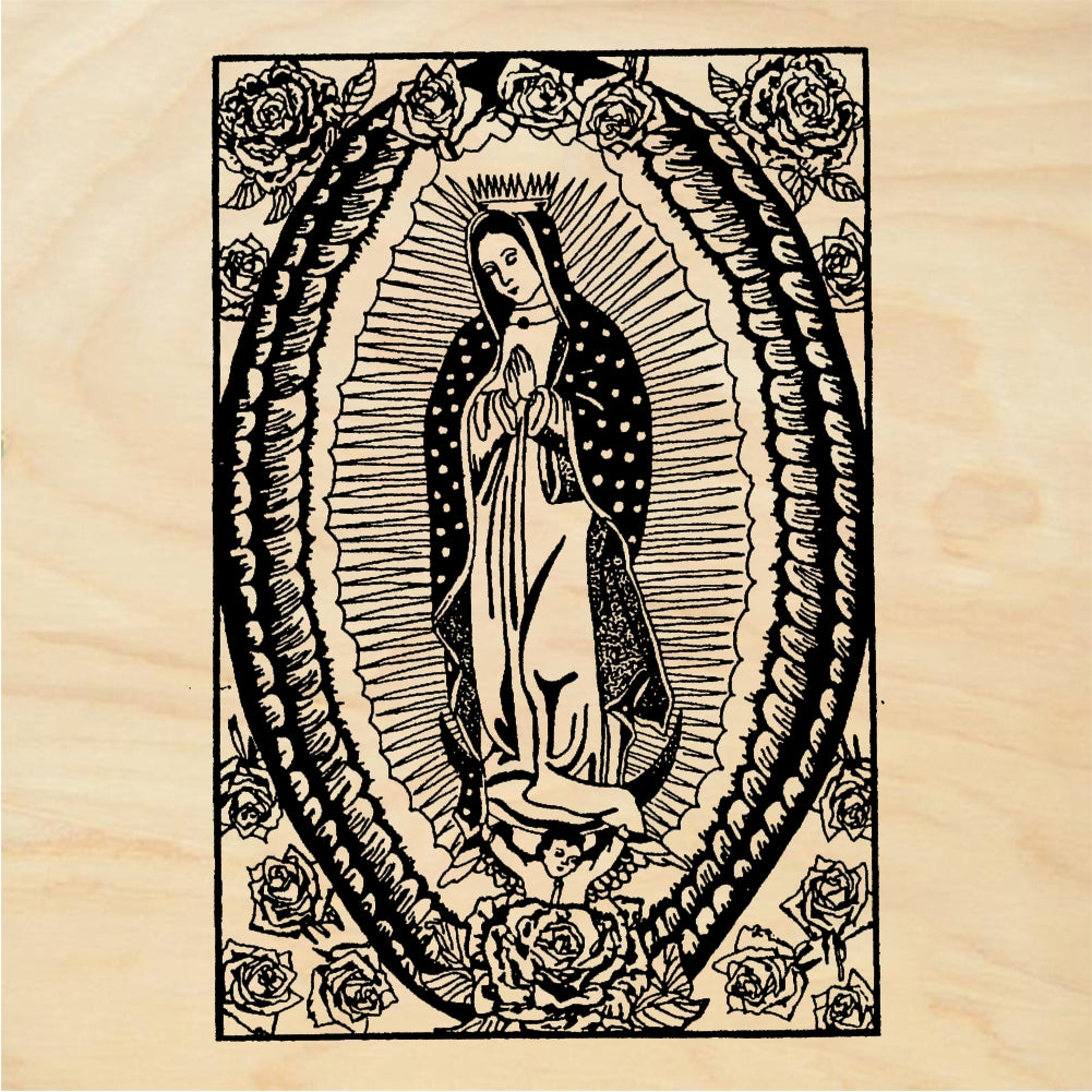StampaFe Large Rose Guadalupe Rubber Art Stamp