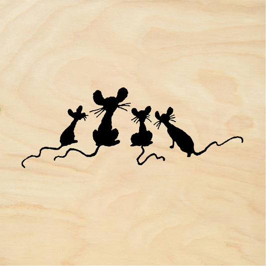 StampaFe Meenie mice Trio of Mice - Rubber Stamp 1.5 x 1