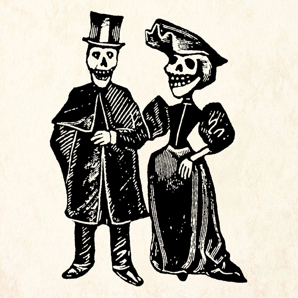 StampaFe Just Married Skeleton Wedding Couple Rubber Stamp 1.75 x 2.5