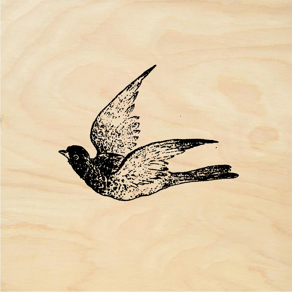 StampaFe Swooping sparrow - Rubber Stamp 1.5 x 1.5