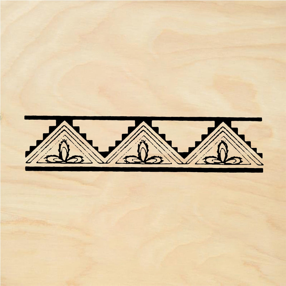 StampaFe Three petal border - Rubber Stamp 2.5 x 0.5