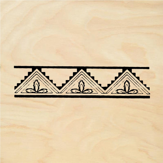 StampaFe Three petal border - Rubber Stamp 2.5 x 0.5
